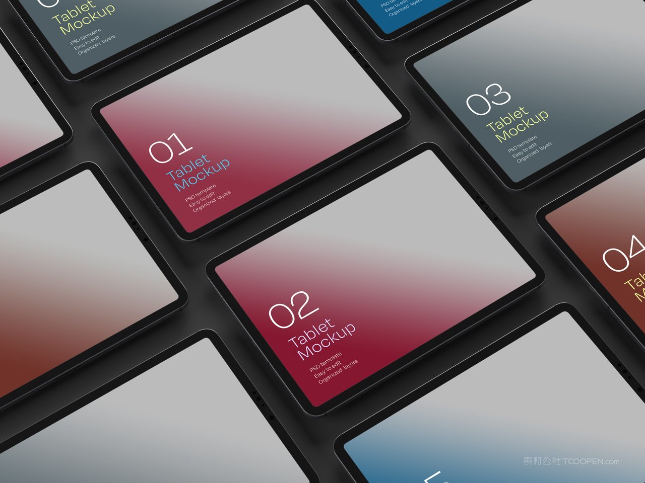 粉色tablet-mockupipad pro平板电脑屏幕样机 (14)