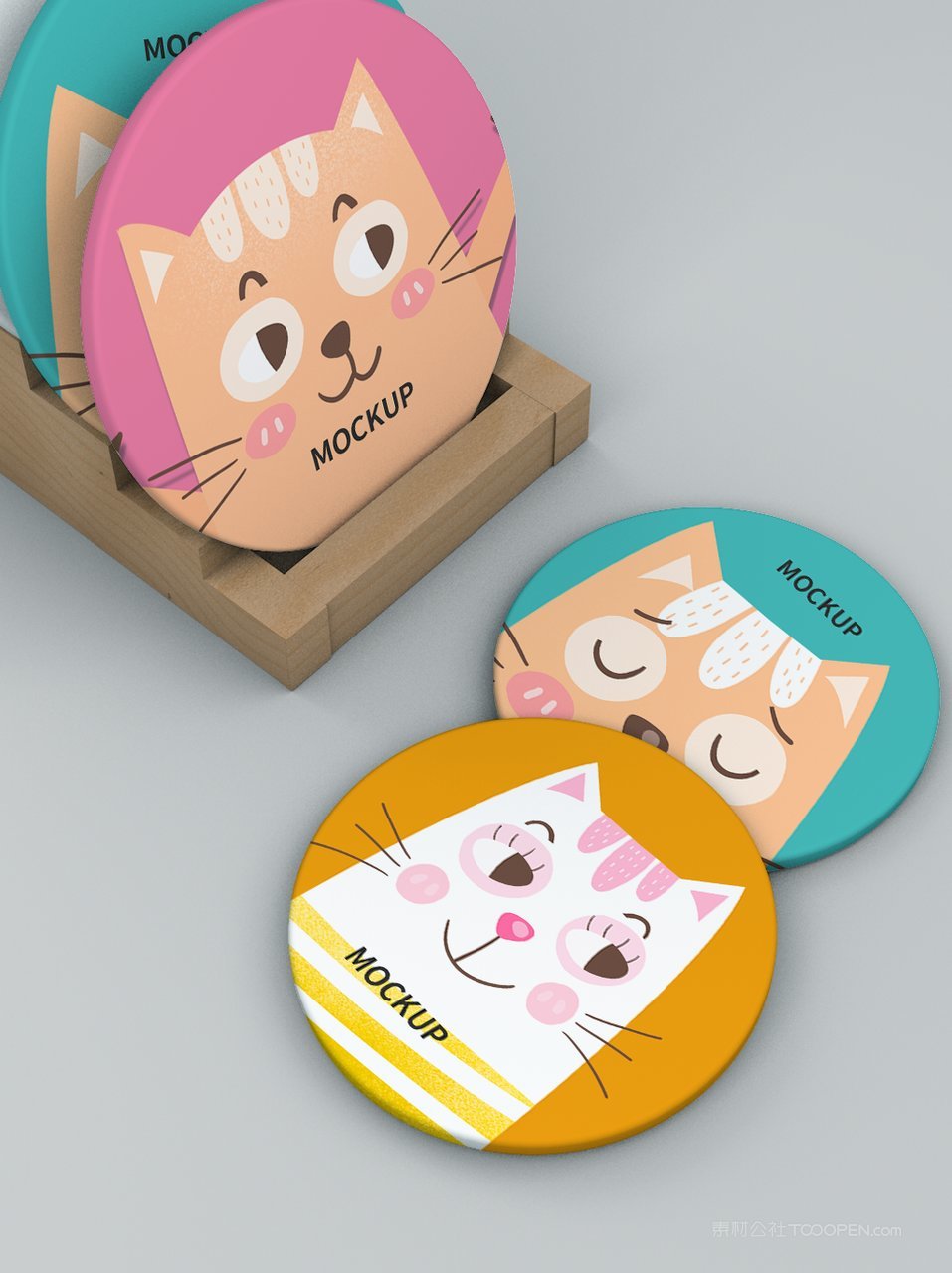 卡通猫咪桌垫文创品牌样机