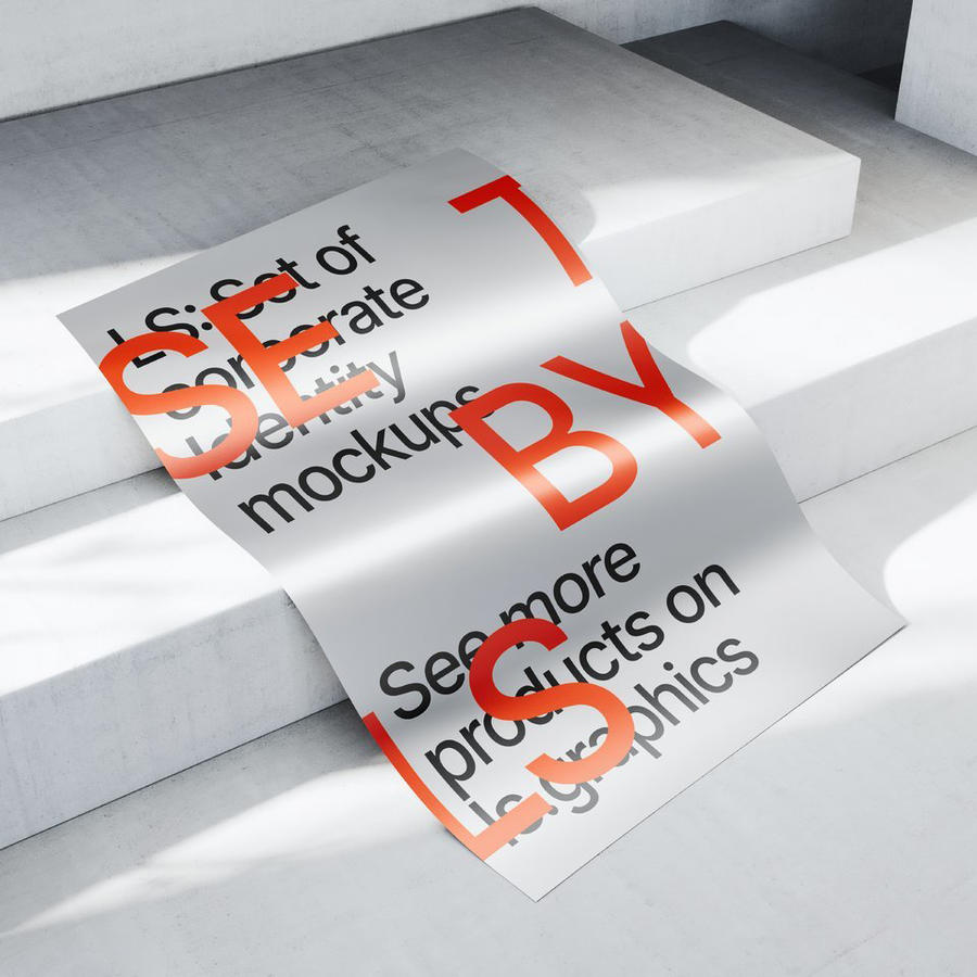 金属质感扭曲单页海报展示样机 (15)