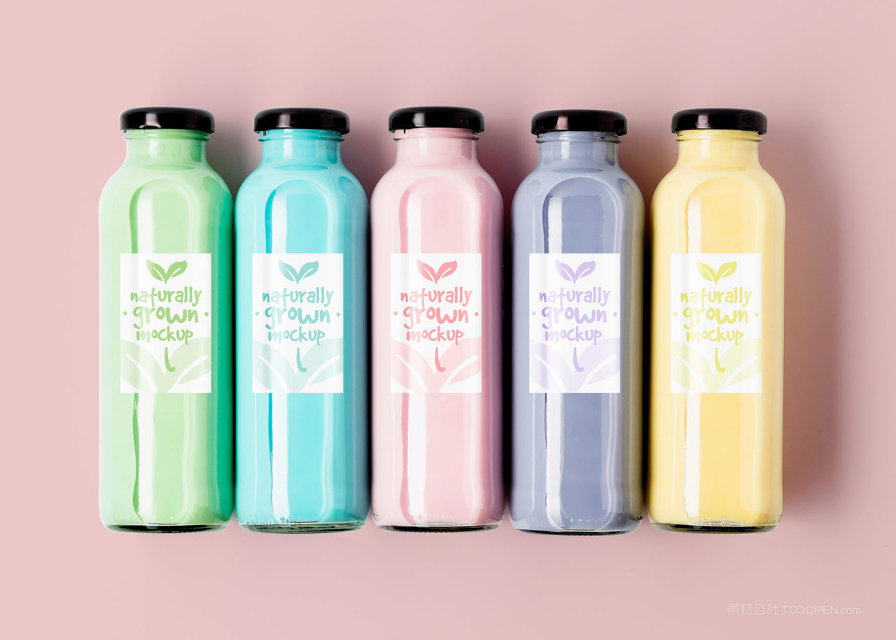 品牌手工五款水果酸奶玻璃瓶ps样机 (7)