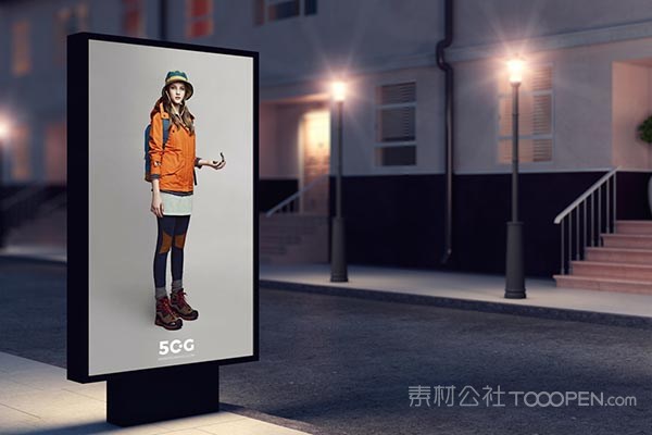 美女户外广告牌样机