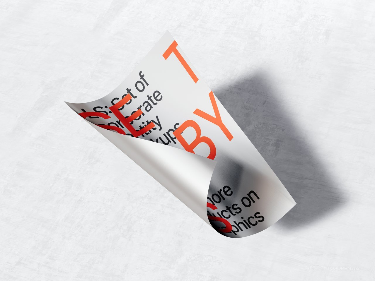 金属质感扭曲单页海报展示样机 (9)