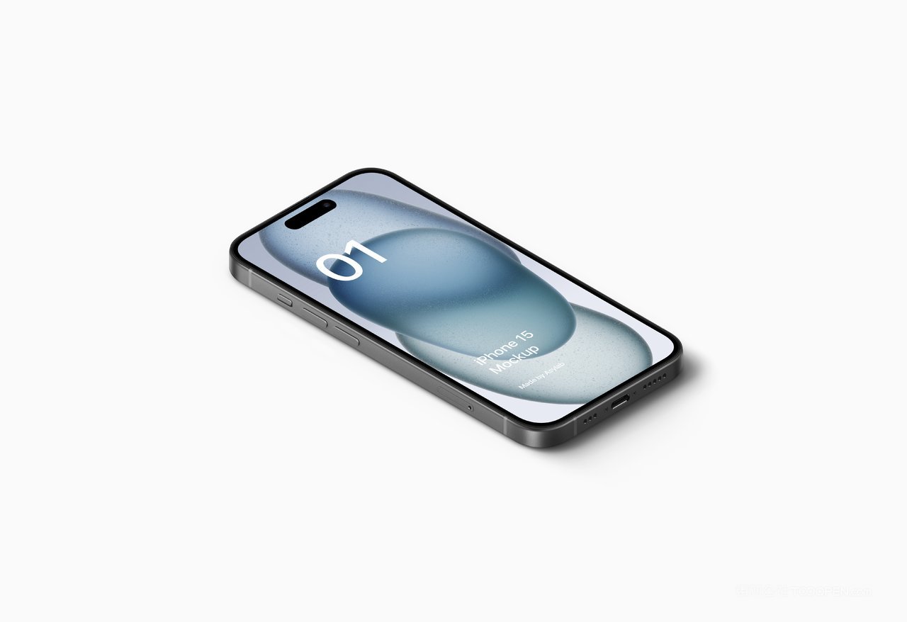 iphone 15 pro手机白色模版app界面ui设计样机 (7)