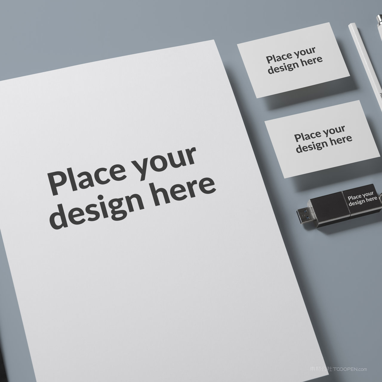 A4纸张名片正反面贴图样机