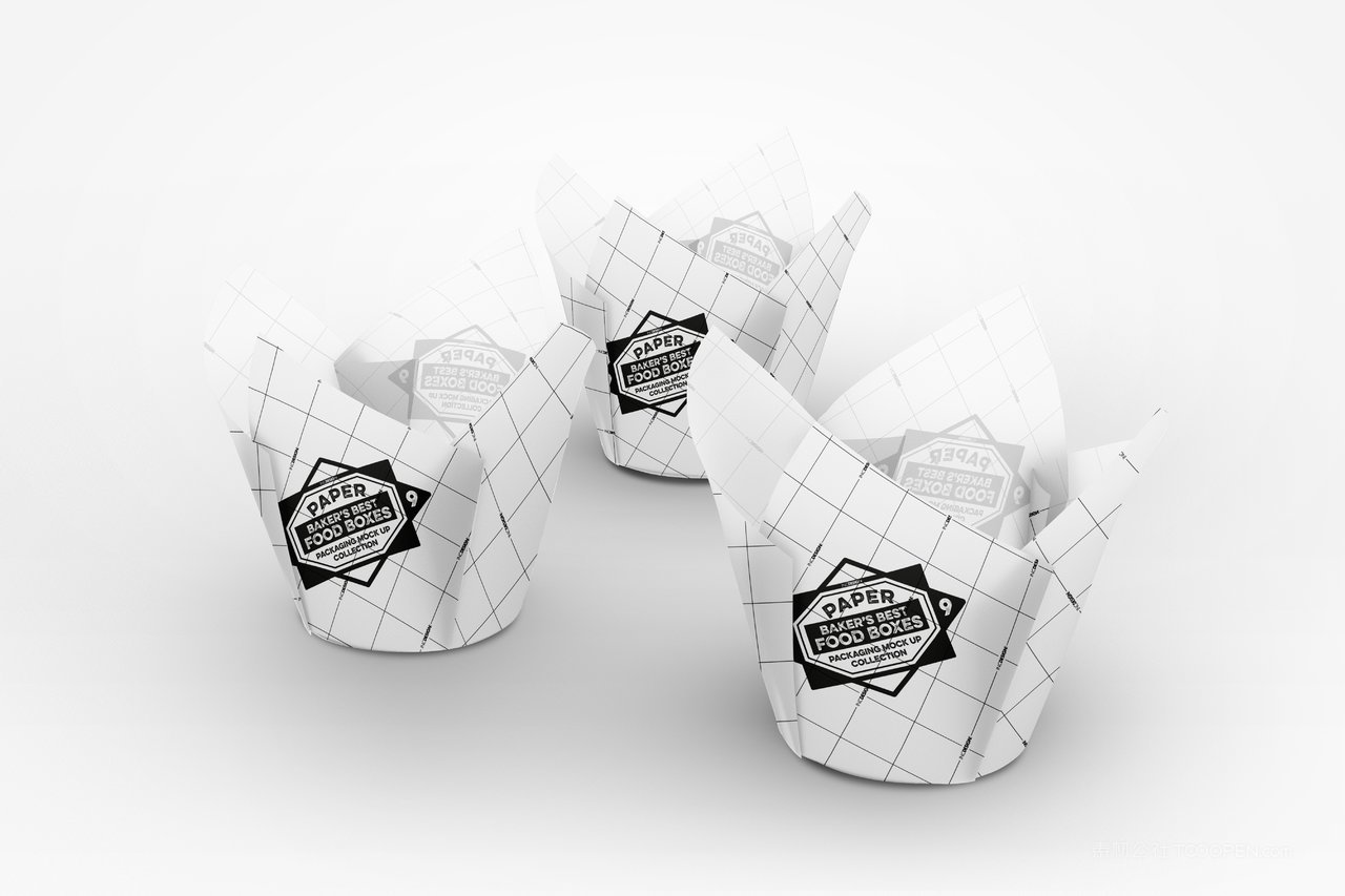 薯条烘焙店食品纸质包装贴图样机 (2)