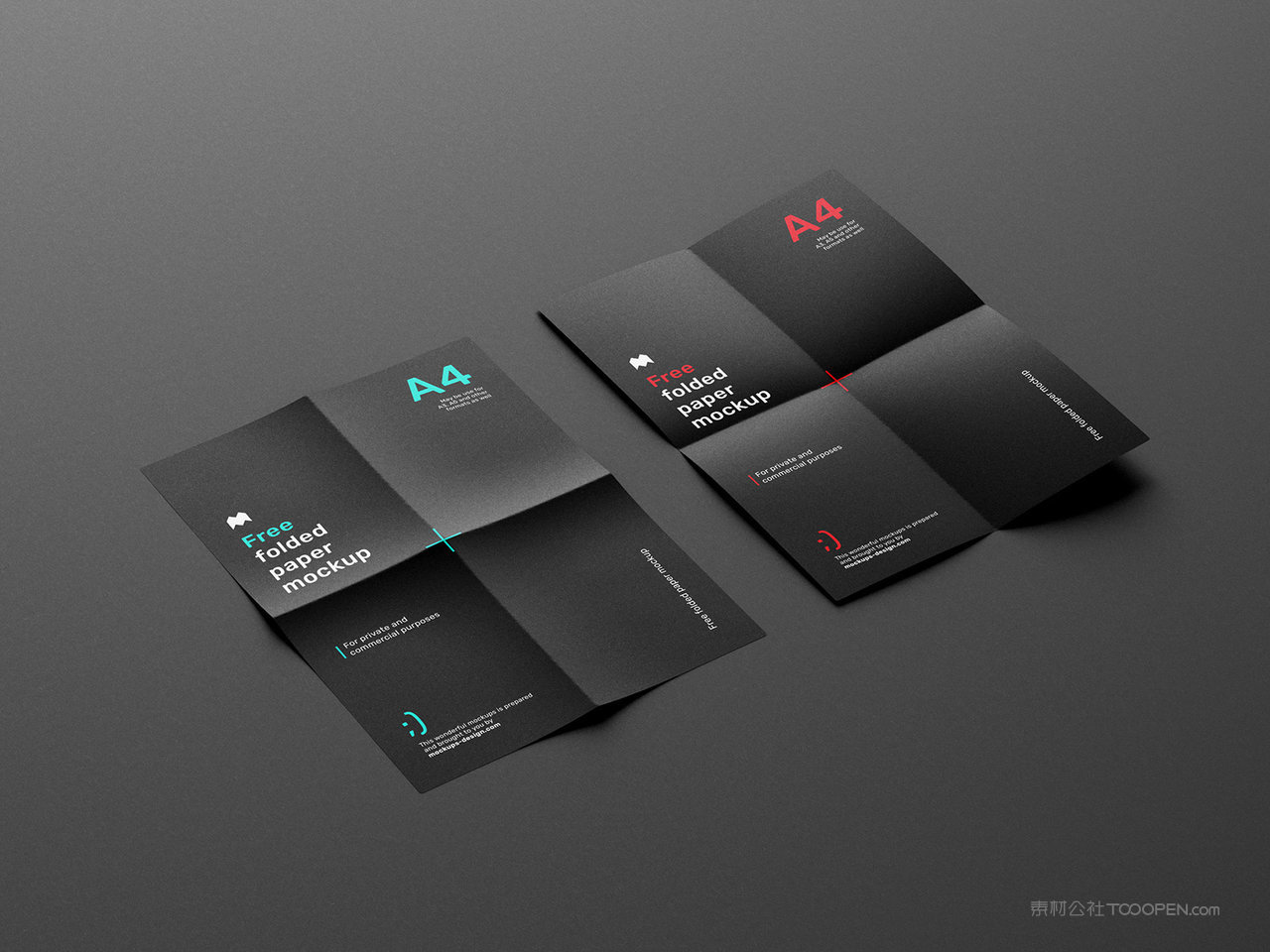高端黑色A4单页宣传单样机素材二