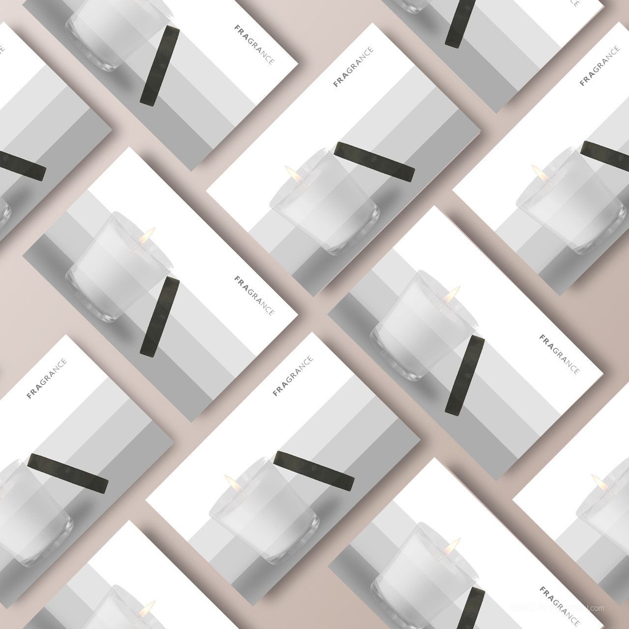 香薰品牌VI卡片贴图样机