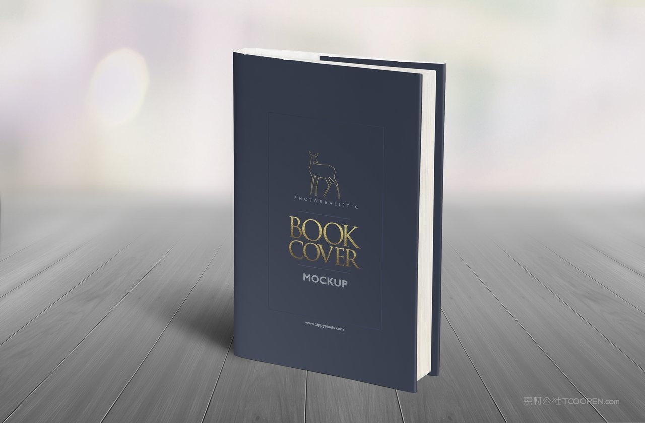 商务蓝book精装书本厚脊书籍场景样机 (1)