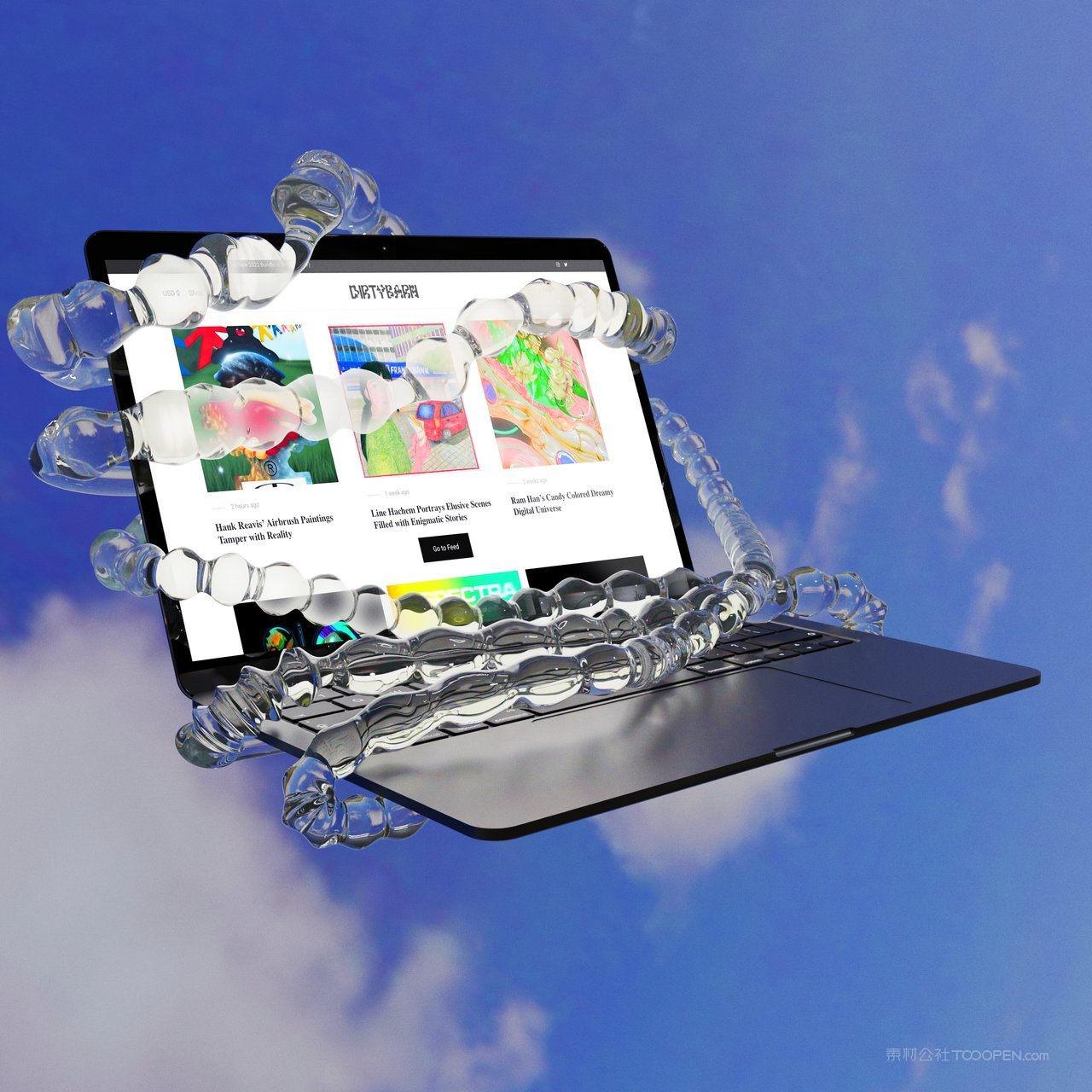 【2106期】艺术透明液体mac book样机