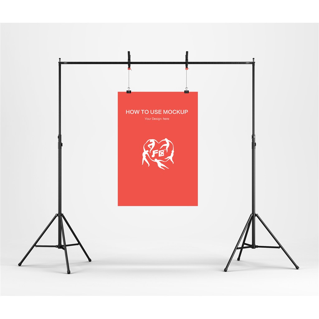 悬挂式海报展示样机