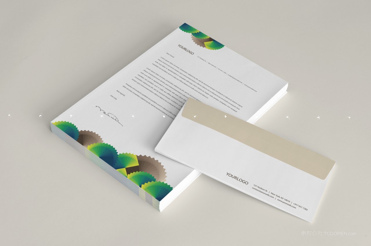 绿色商务vi贴图样机模板 (28)