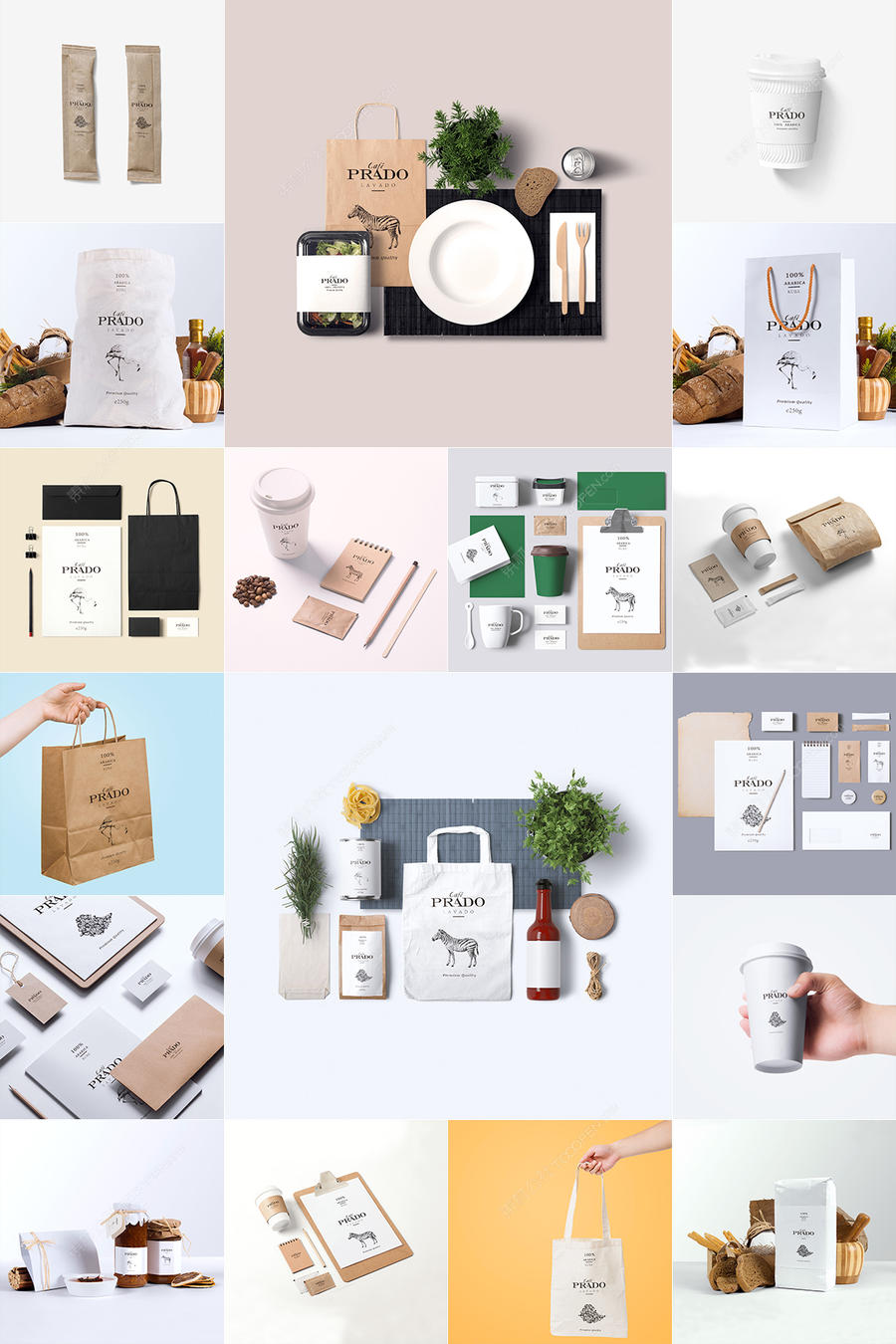 22款咖啡店品牌vi样机模板