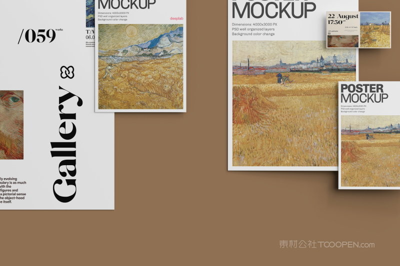 美术艺术展览馆DM单宣传单海报折页样机