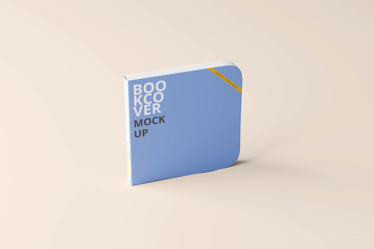 方形圆角带书签精装书样机