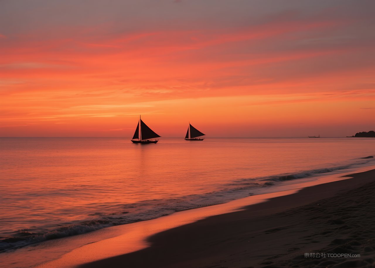 海边海滩大海天空自然海景唯美风景