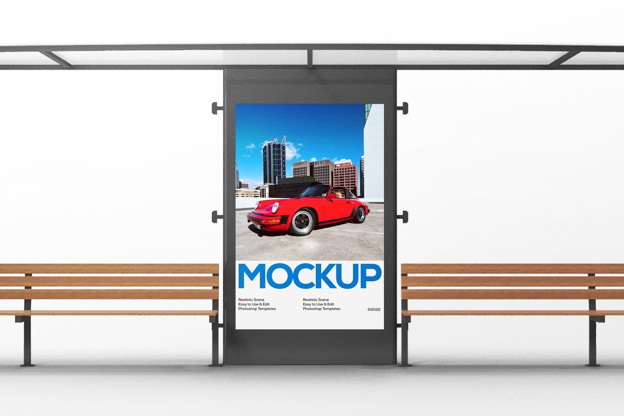 公交站广告牌样机