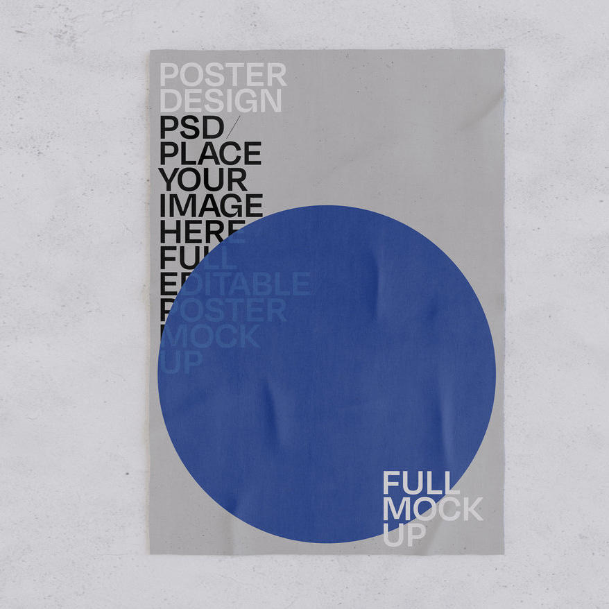 浅灰色背景上的海报样机