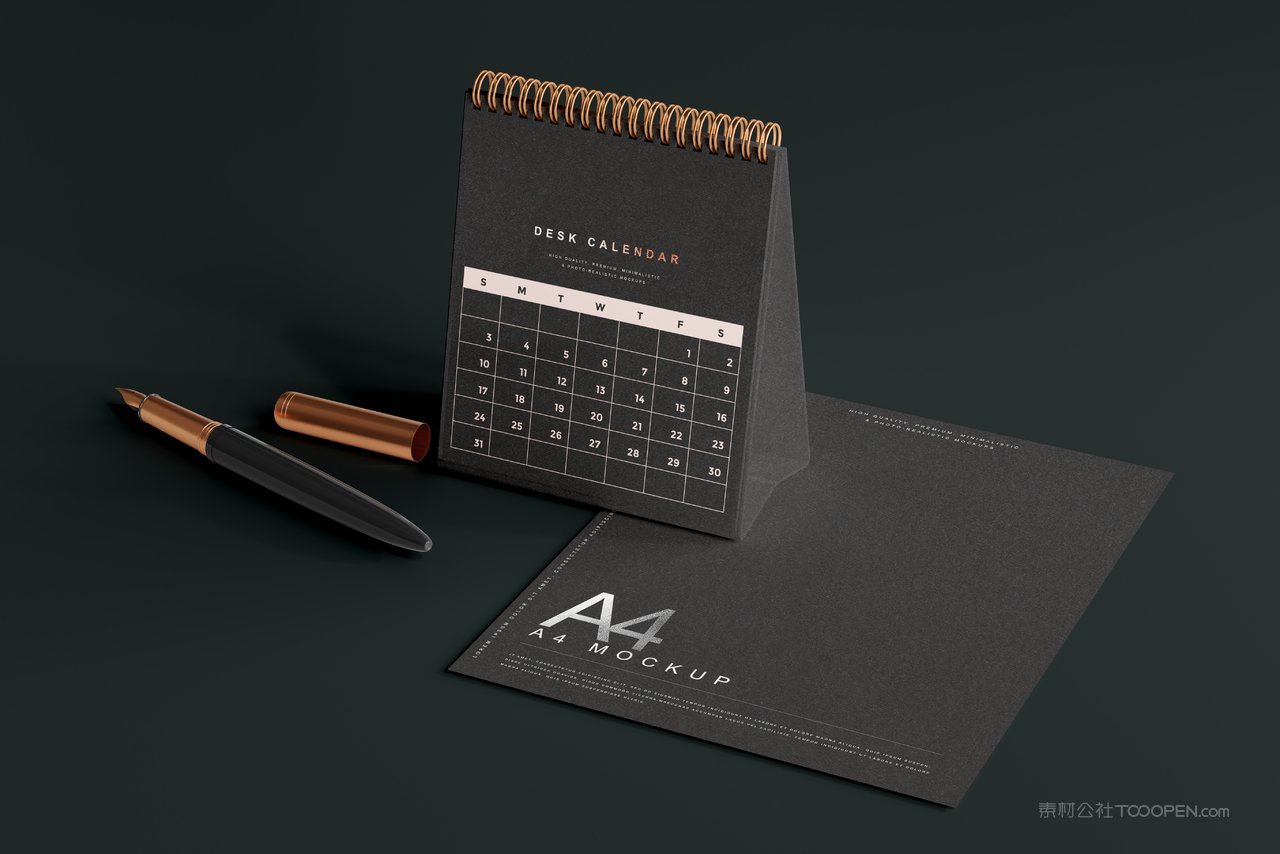 商务黑色台历日历样机 (6)