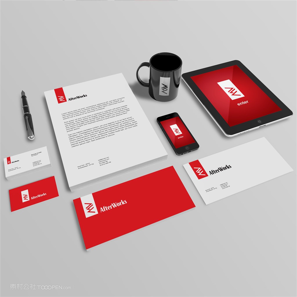 iphone手机ipad平板电脑马克杯名片信纸信封样机