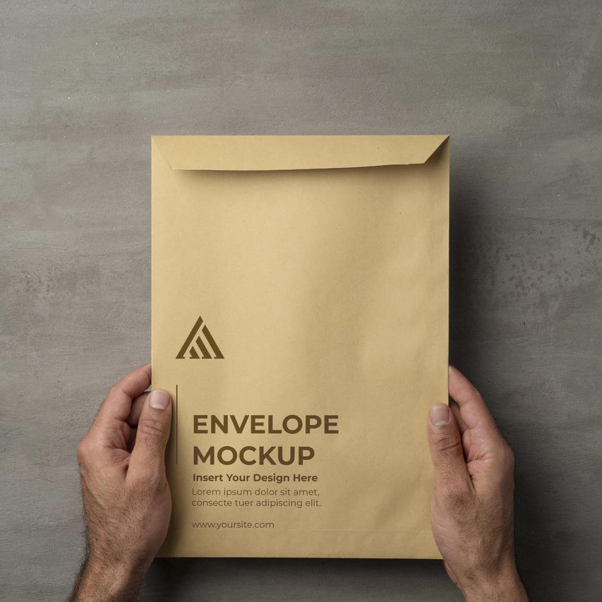 黄色信封快递袋文件袋样机 (9)