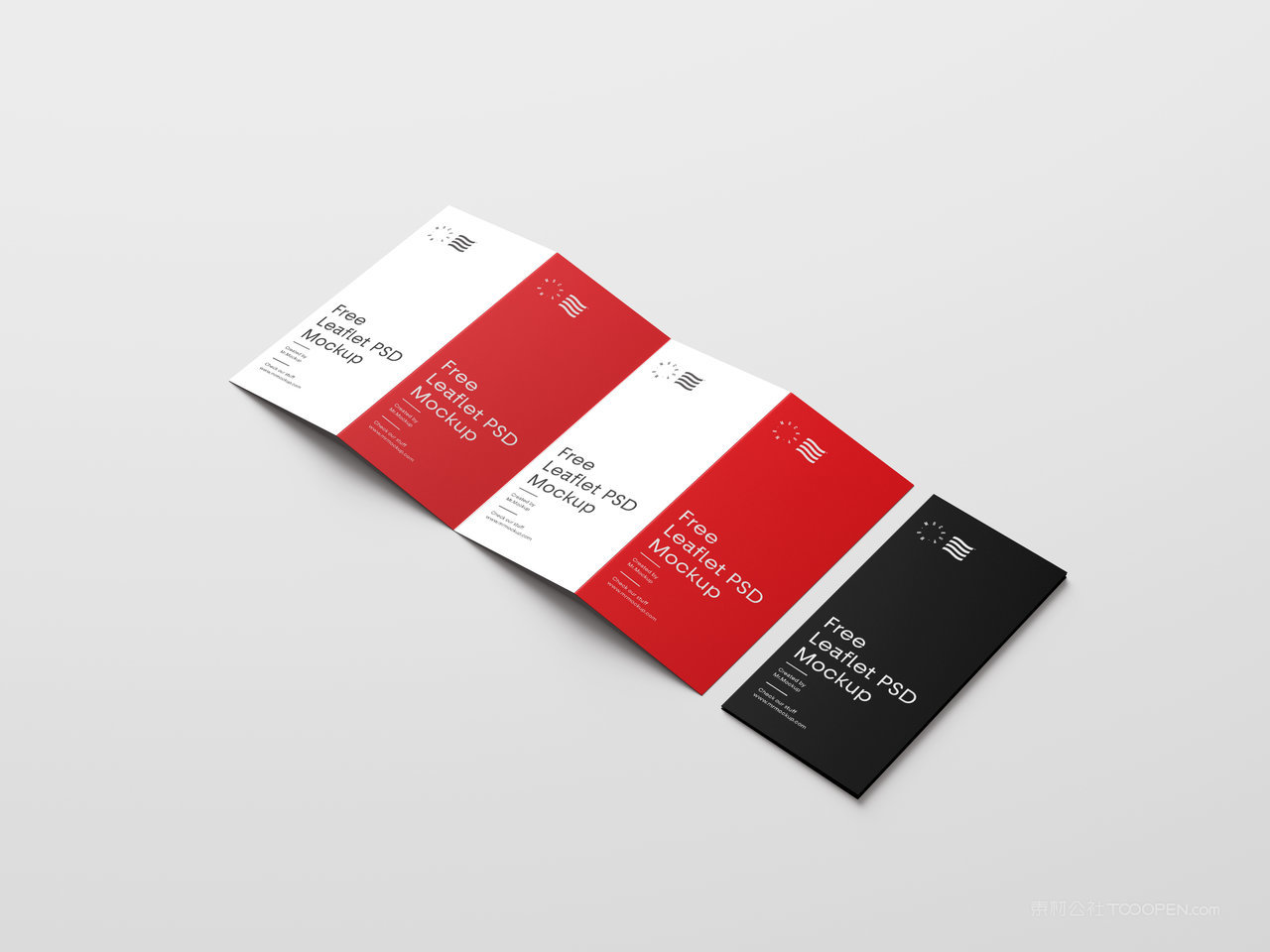 简约干净的四折页小册子样机