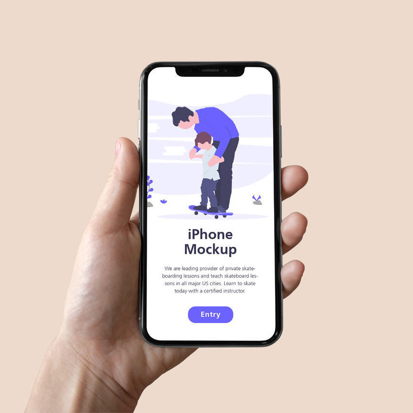 手拿手机样机素材