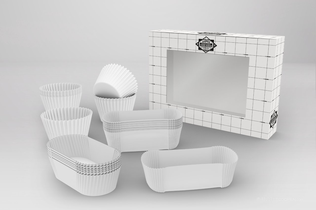 烘焙蛋糕面包店食品纸质包装贴图样机 (17)