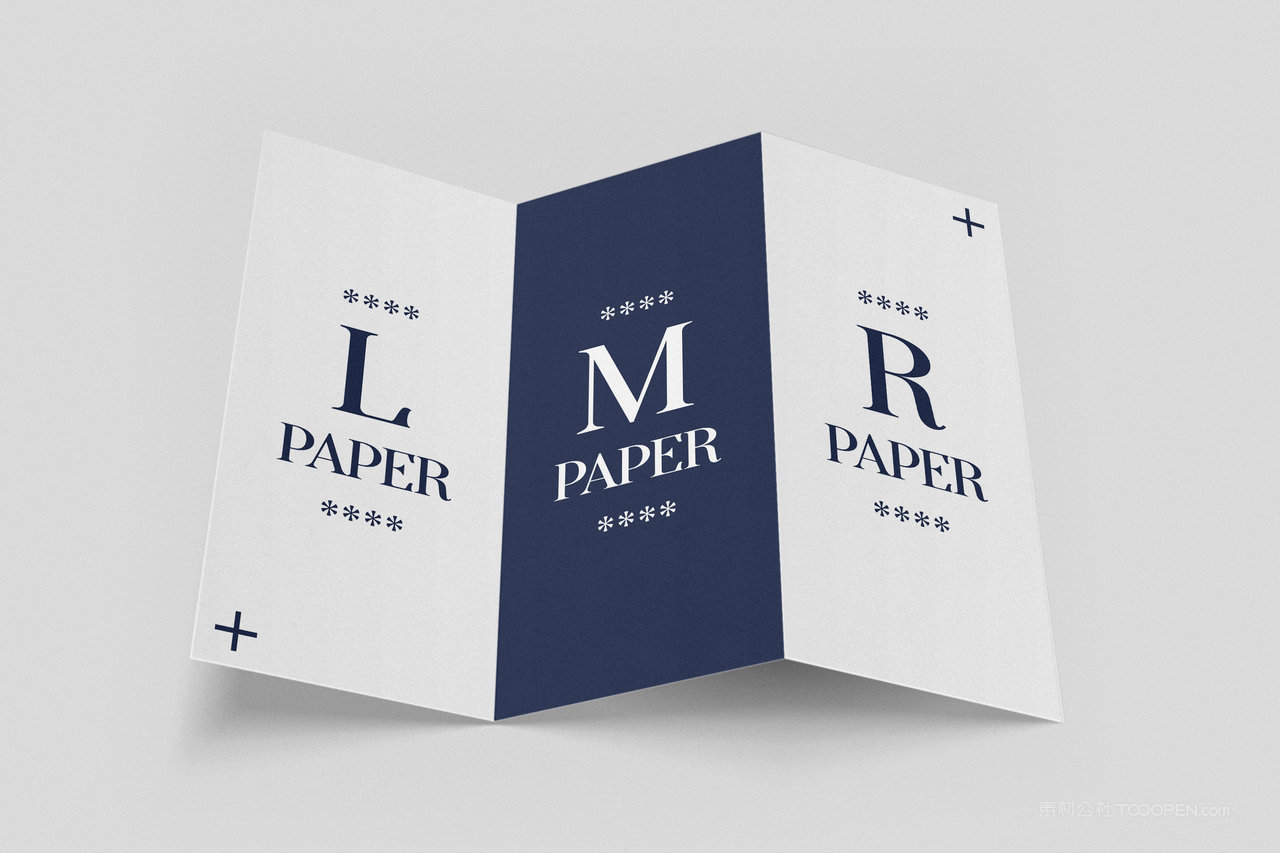 简约风格VI应用三折页样机