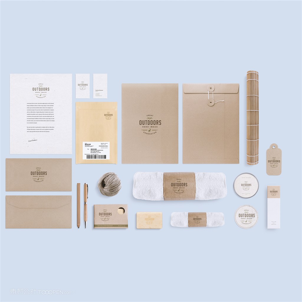 信纸信封名片标签档案袋毛巾香皂盒包装袋样机