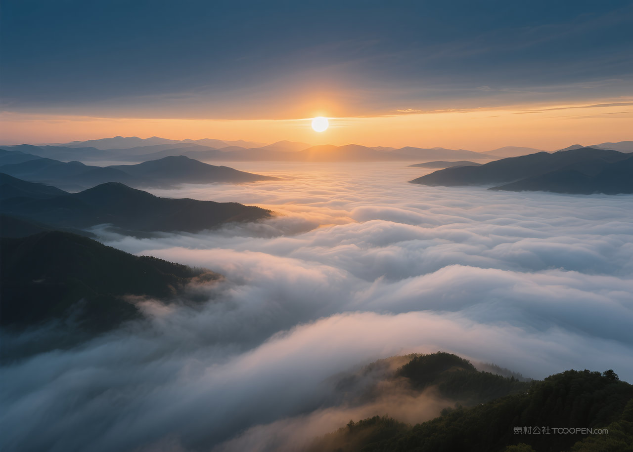 风景云彩日出唯美天空美丽风光云层自然