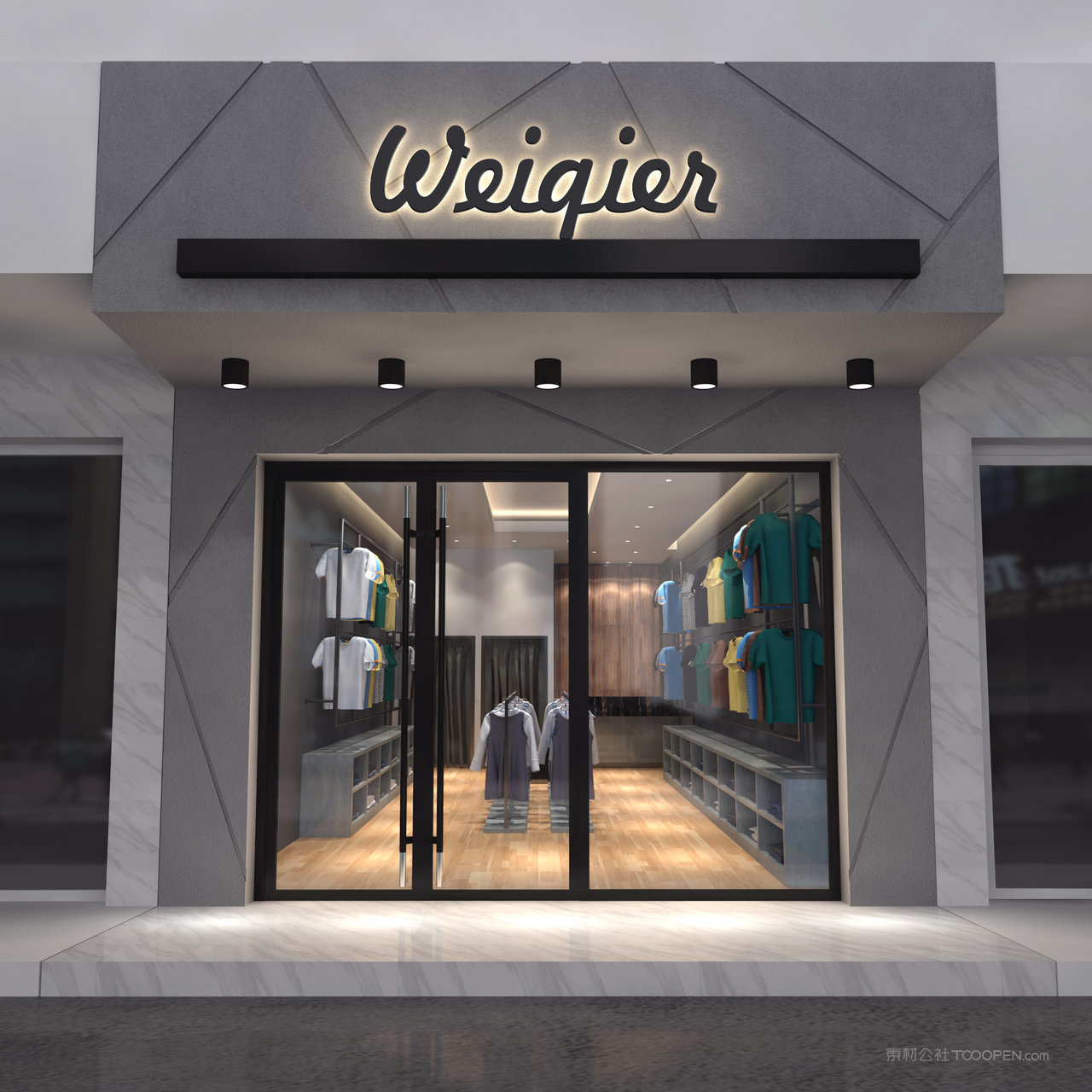 服装店门头店招贴图样机