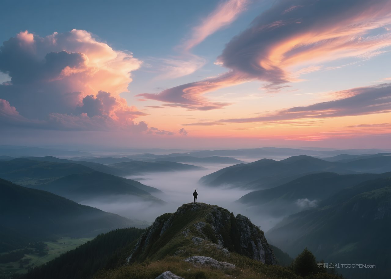 自然风景日落云彩唯美落日景观天空云层