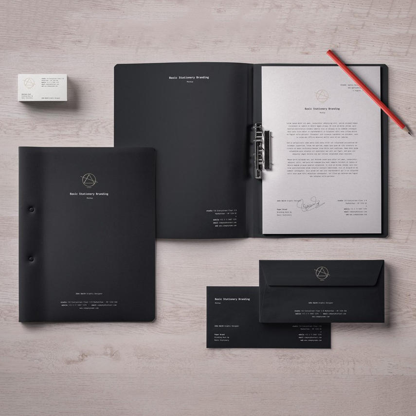 信纸文件夹笔记本样机智能贴图