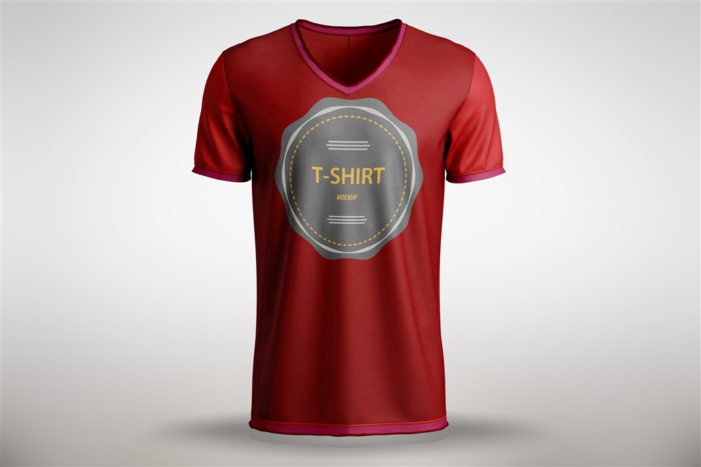 男式鸡心领文化衫PSD样机