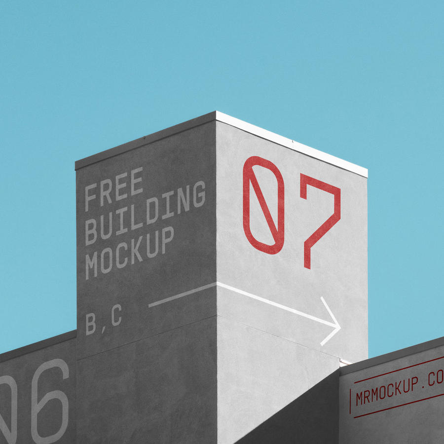 建筑空间背景户外导视标方向指引