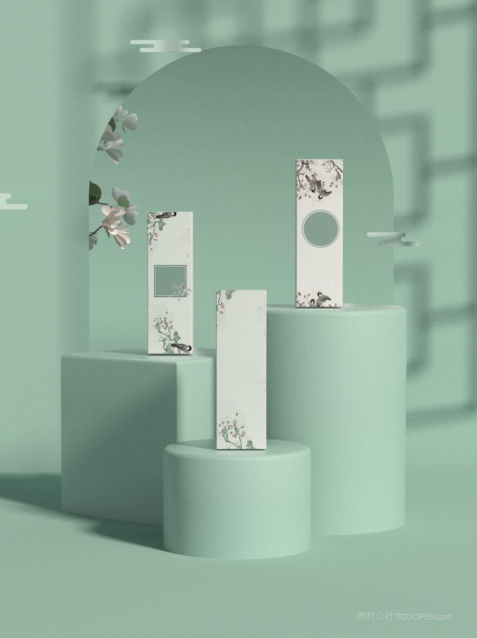 国潮文创清新礼盒样机