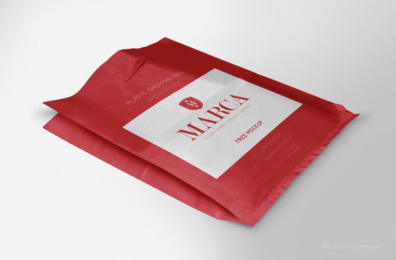 红色购物袋塑料袋样机 (18)