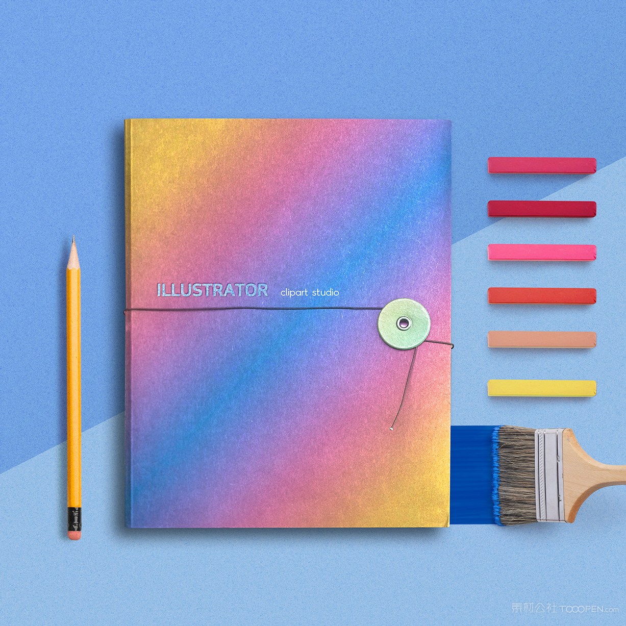 彩虹色精装工作记事本样机