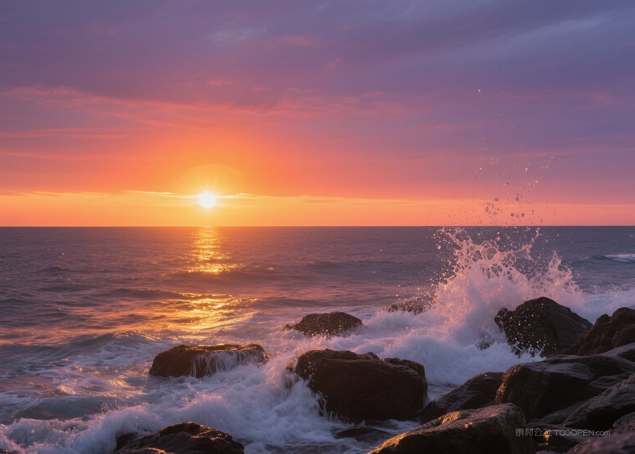 日落风景唯美云彩天空云层高清自然