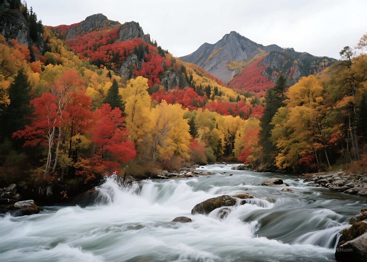 山水山峰风景自然天空唯美