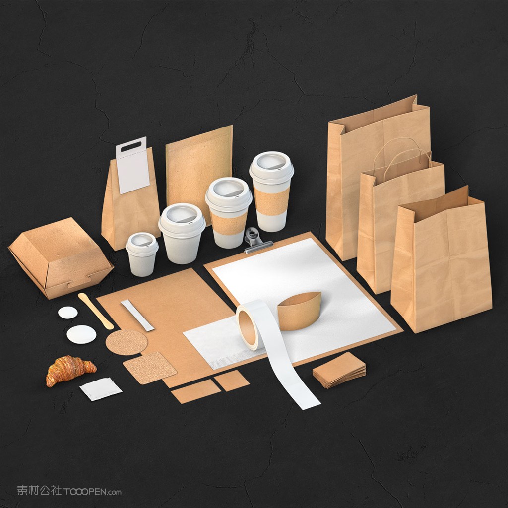 精致咖啡店vi样机模板素材