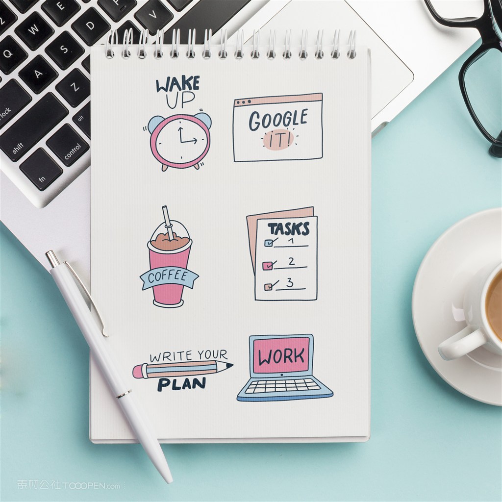 放在电脑上的笔记本贴图样机