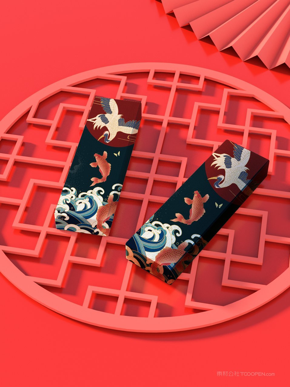 中国潮文创贺岁年货口红套装样机