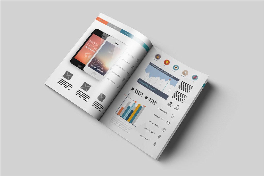 杂志宣传册画册内页样机