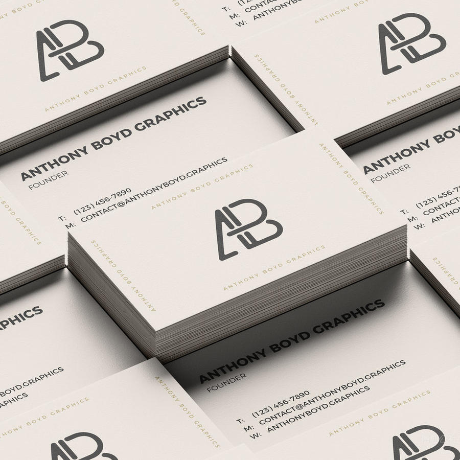 错落有致的名片样机贴图