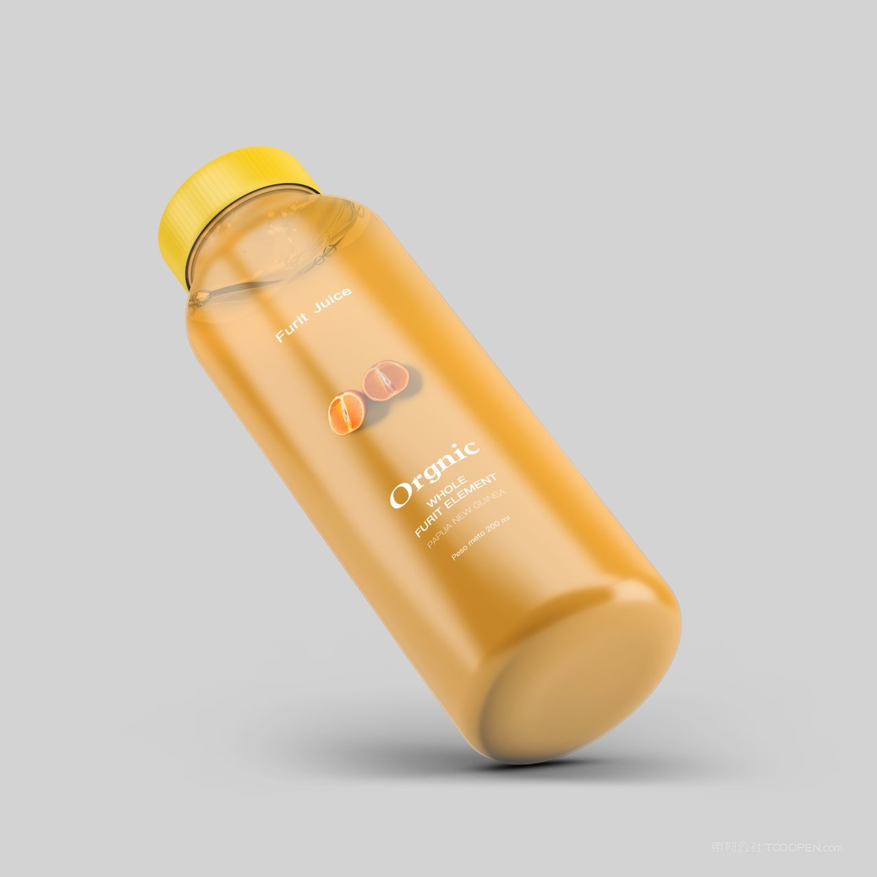 果汁饮料包装瓶贴透明玻璃瓶展示样机 (15)