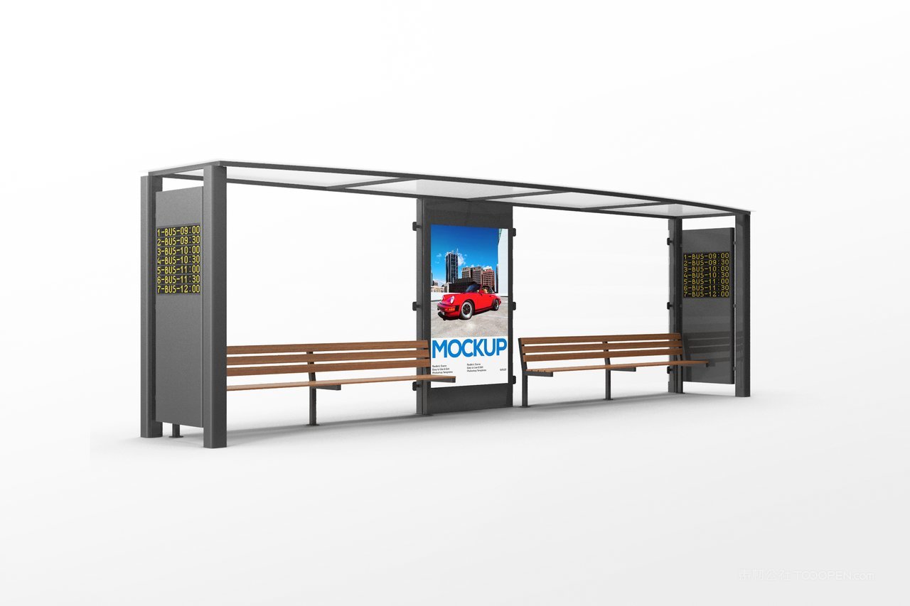 公交站广告牌样机