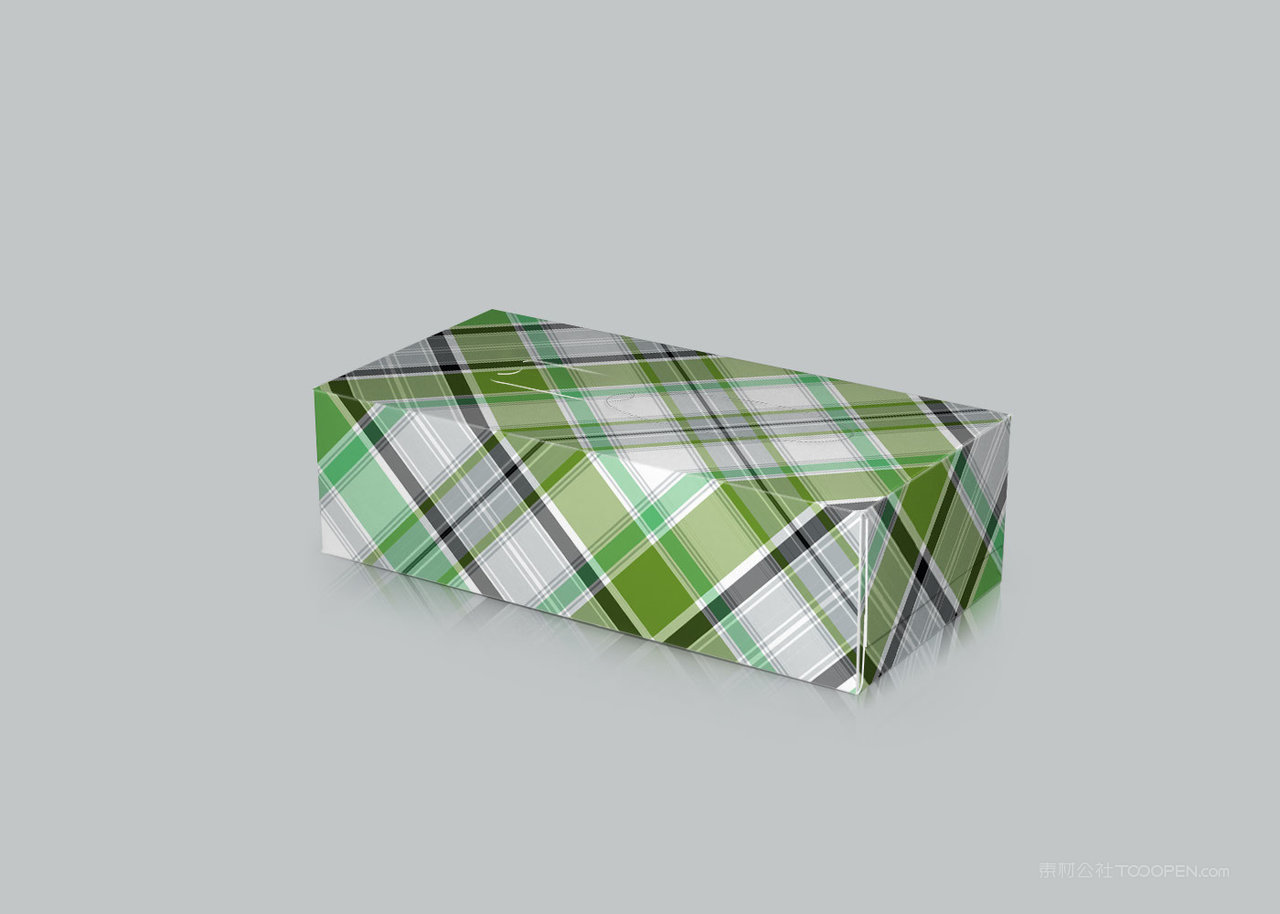 绿色条纹几何餐巾纸纸盒样机 (14)
