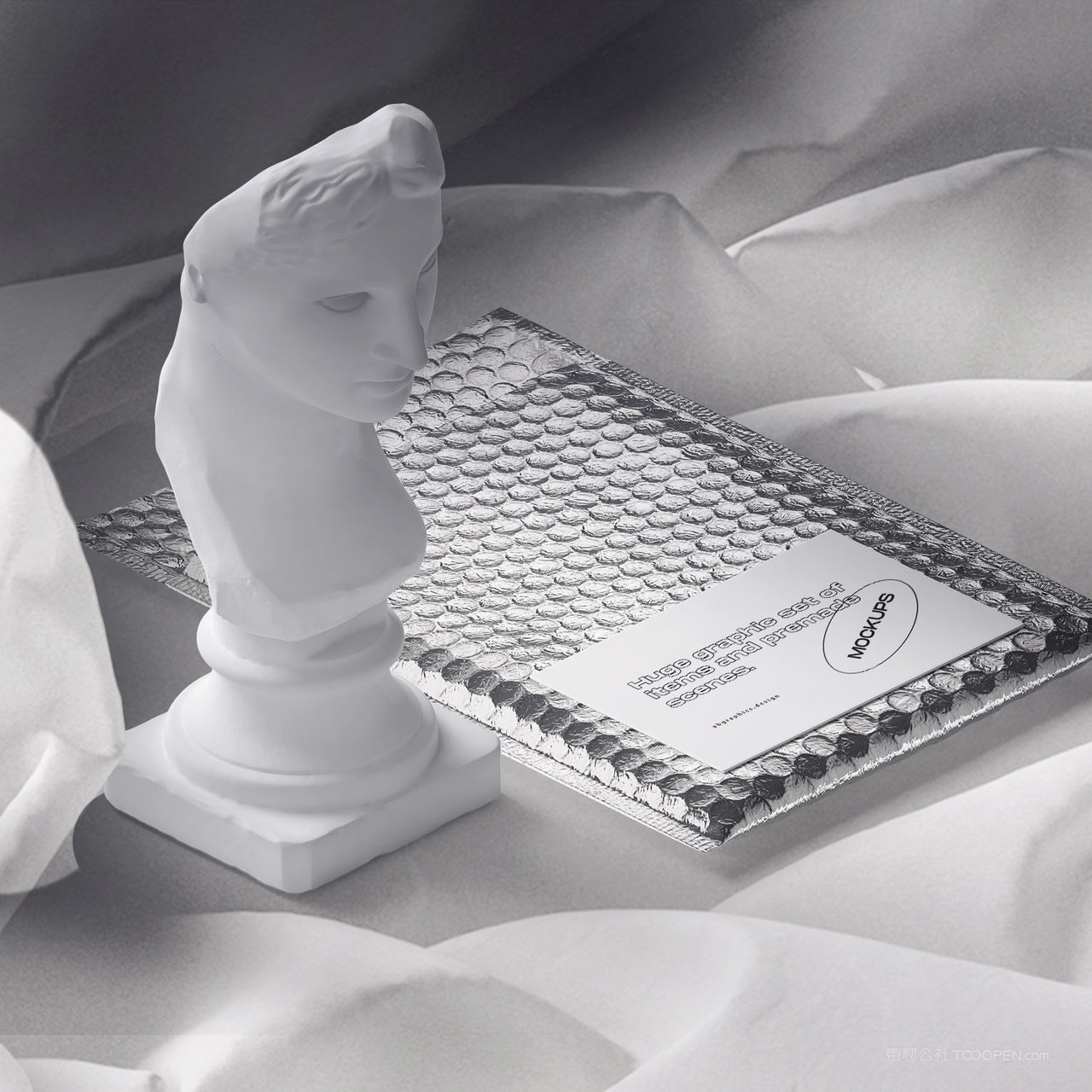 极简品牌vi包装袋贴图样机