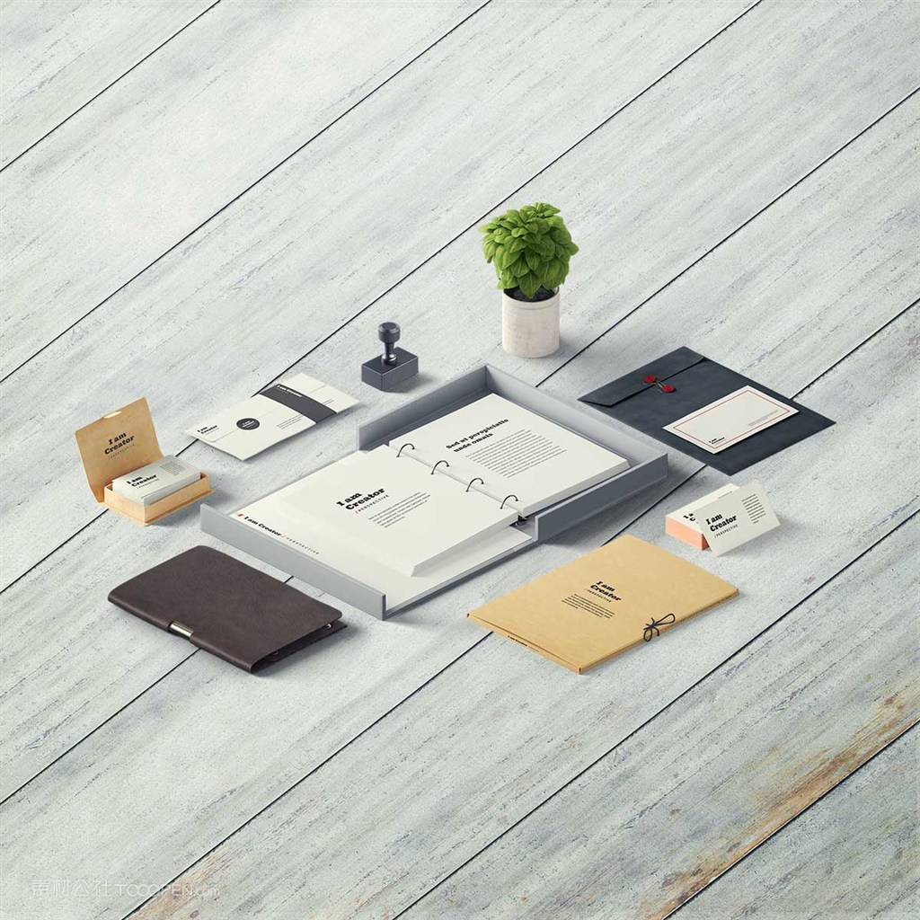 精美素雅办公用品vi样机素材